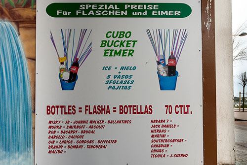 Seaux d'alcool au Ballermann